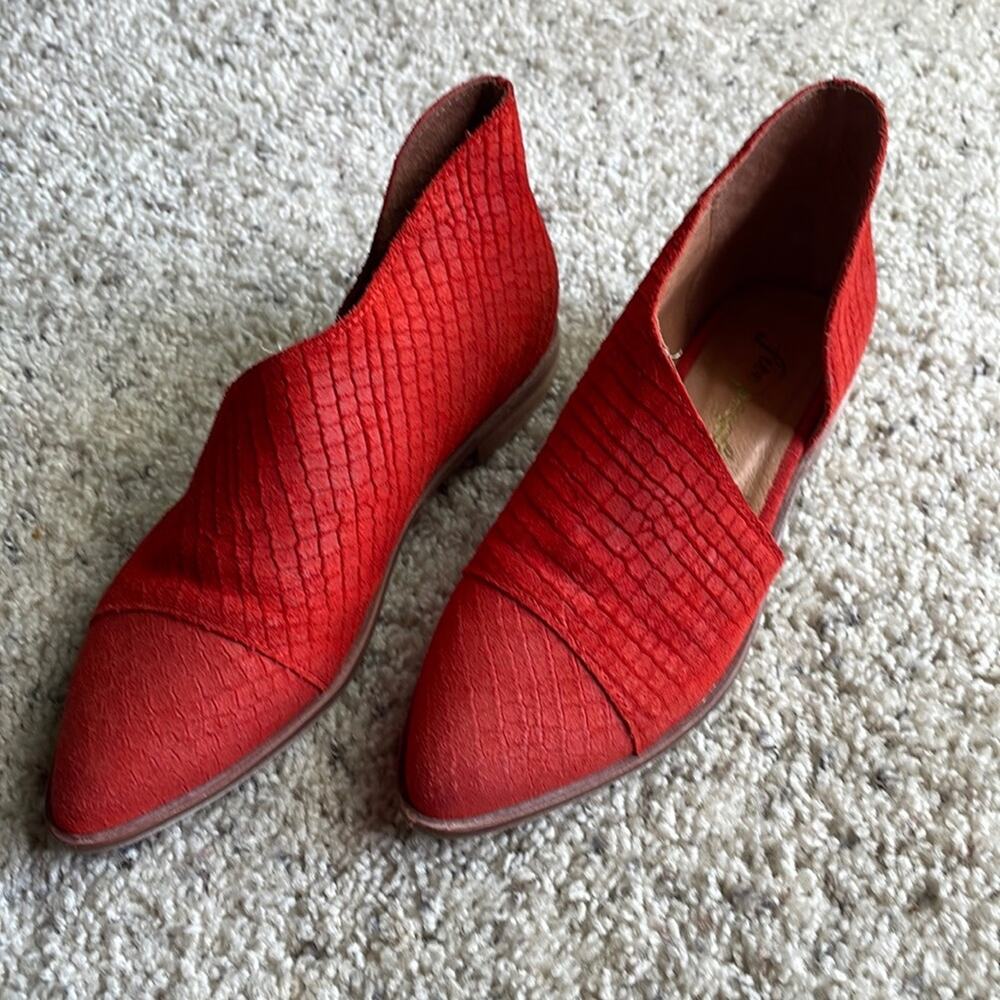 Free People Red Textured Flats